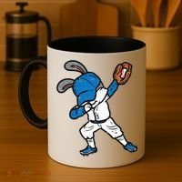 Bunny Rabbit Dab Baseball Easter Sport Pitcher Gift Coffee Mug thumb 4