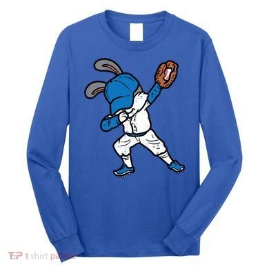 Bunny Rabbit Dab Baseball Easter Sport Pitcher Gift Long Sleeve Shirt