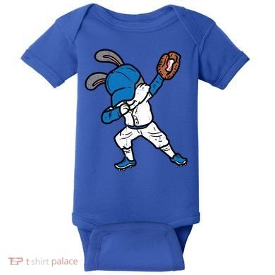 Bunny Rabbit Dab Baseball Easter Sport Pitcher Gift Baby Bodysuit