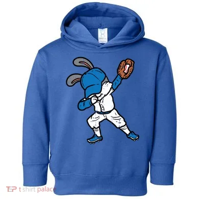 Bunny Rabbit Dab Baseball Easter Sport Pitcher Gift Toddler Hoodie