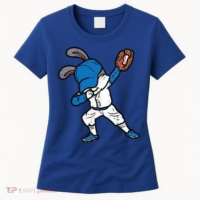 Bunny Rabbit Dab Baseball Easter Sport Pitcher Gift Women's T-Shirt