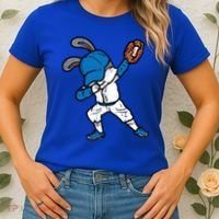 Bunny Rabbit Dab Baseball Easter Sport Pitcher Gift Women's T-Shirt thumb 2