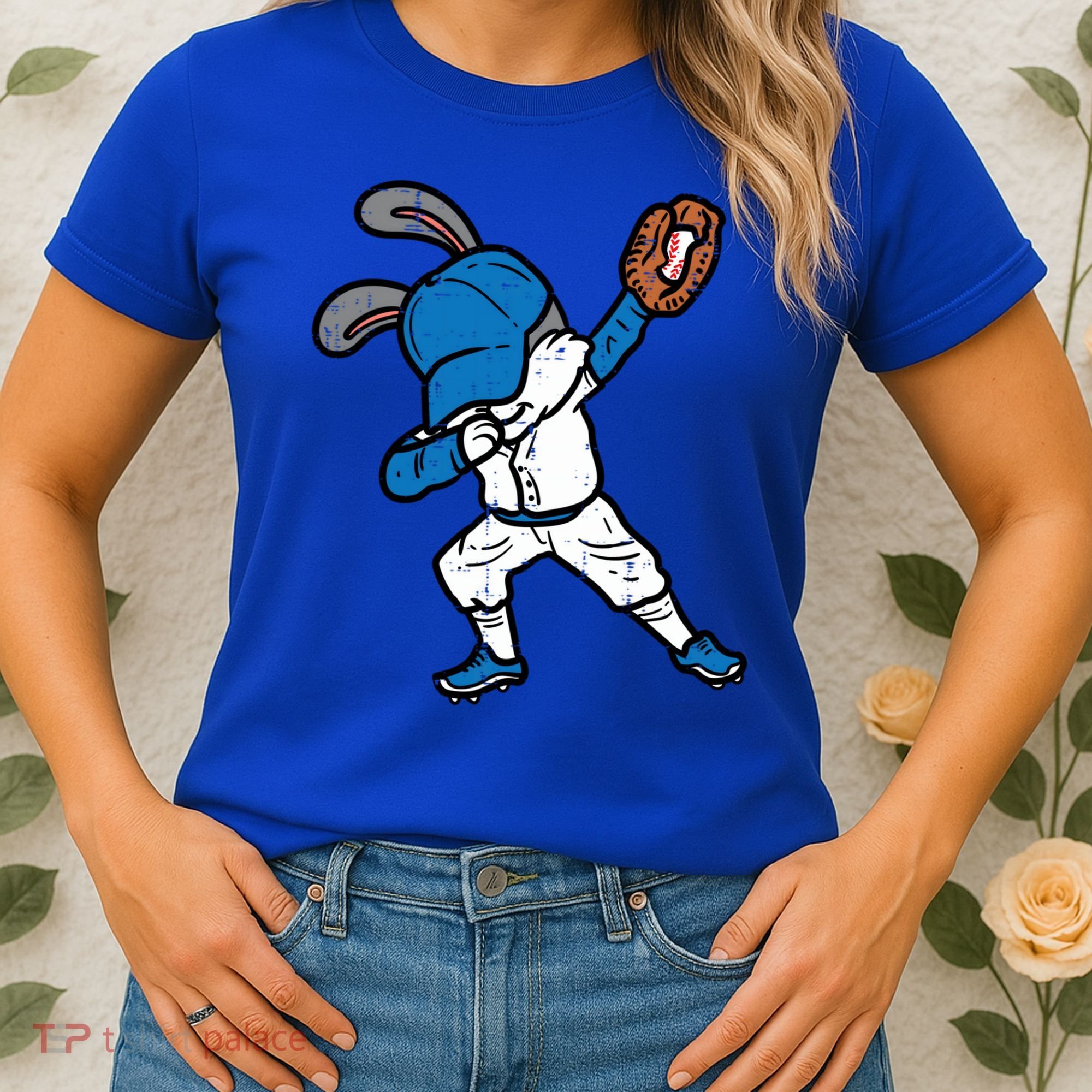 Bunny Rabbit Dab Baseball Easter Sport Pitcher Gift Women's T-Shirt