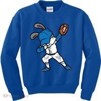 Bunny Rabbit Dab Baseball Easter Sport Pitcher Gift Kids Sweatshirt thumb 0