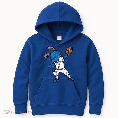 Bunny Rabbit Dab Baseball Easter Sport Pitcher Gift Kids Hoodie