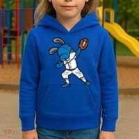Bunny Rabbit Dab Baseball Easter Sport Pitcher Gift Kids Hoodie thumb 3
