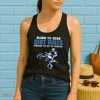 Born Ride Dirt Bikes Forced School Funny Motocross Boy Women's Tank Top thumb 2