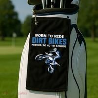 Born Ride Dirt Bikes Forced School Funny Motocross Boy Golf Towel thumb 2