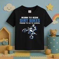 Born Ride Dirt Bikes Forced School Funny Motocross Boy Toddler T-Shirt thumb 3