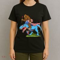 Bigfoot Riding Dinosaur USA Flag 4th Of July America T-Shirt thumb 4