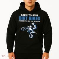 Born Ride Dirt Bikes Forced School Funny Motocross Boy Hoodie thumb 2