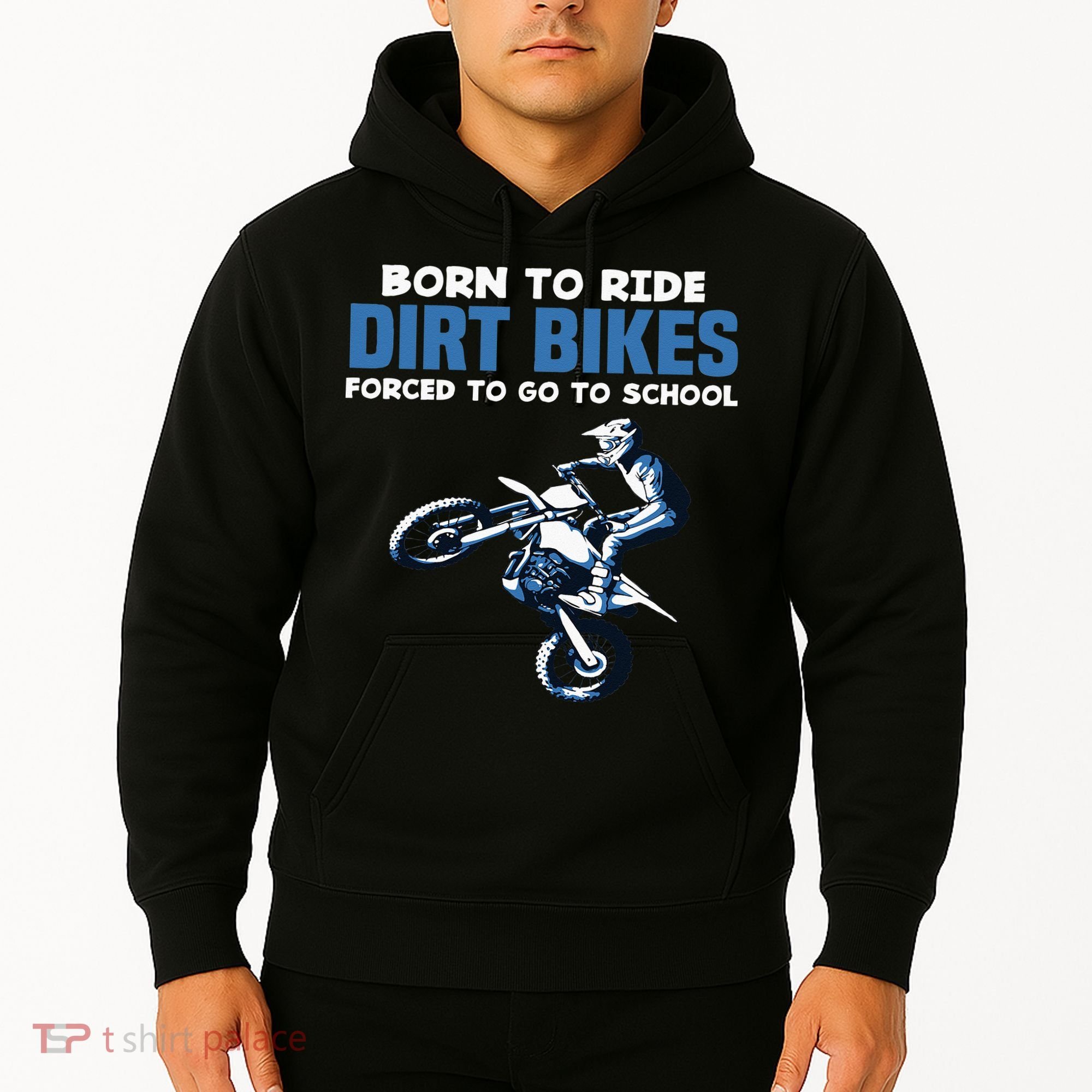 Born Ride Dirt Bikes Forced School Funny Motocross Boy Hoodie