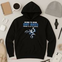 Born Ride Dirt Bikes Forced School Funny Motocross Boy Hoodie thumb 3