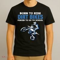 Born Ride Dirt Bikes Forced School Funny Motocross Boy T-Shirt thumb 3
