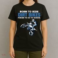 Born Ride Dirt Bikes Forced School Funny Motocross Boy T-Shirt thumb 4