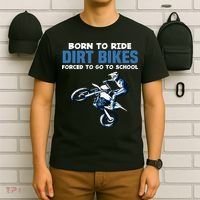 Born Ride Dirt Bikes Forced School Funny Motocross Boy T-Shirt thumb 6