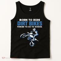 Born Ride Dirt Bikes Forced School Funny Motocross Boy Tank Top thumb 2