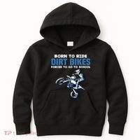 Born Ride Dirt Bikes Forced School Funny Motocross Boy Kids Hoodie thumb 0