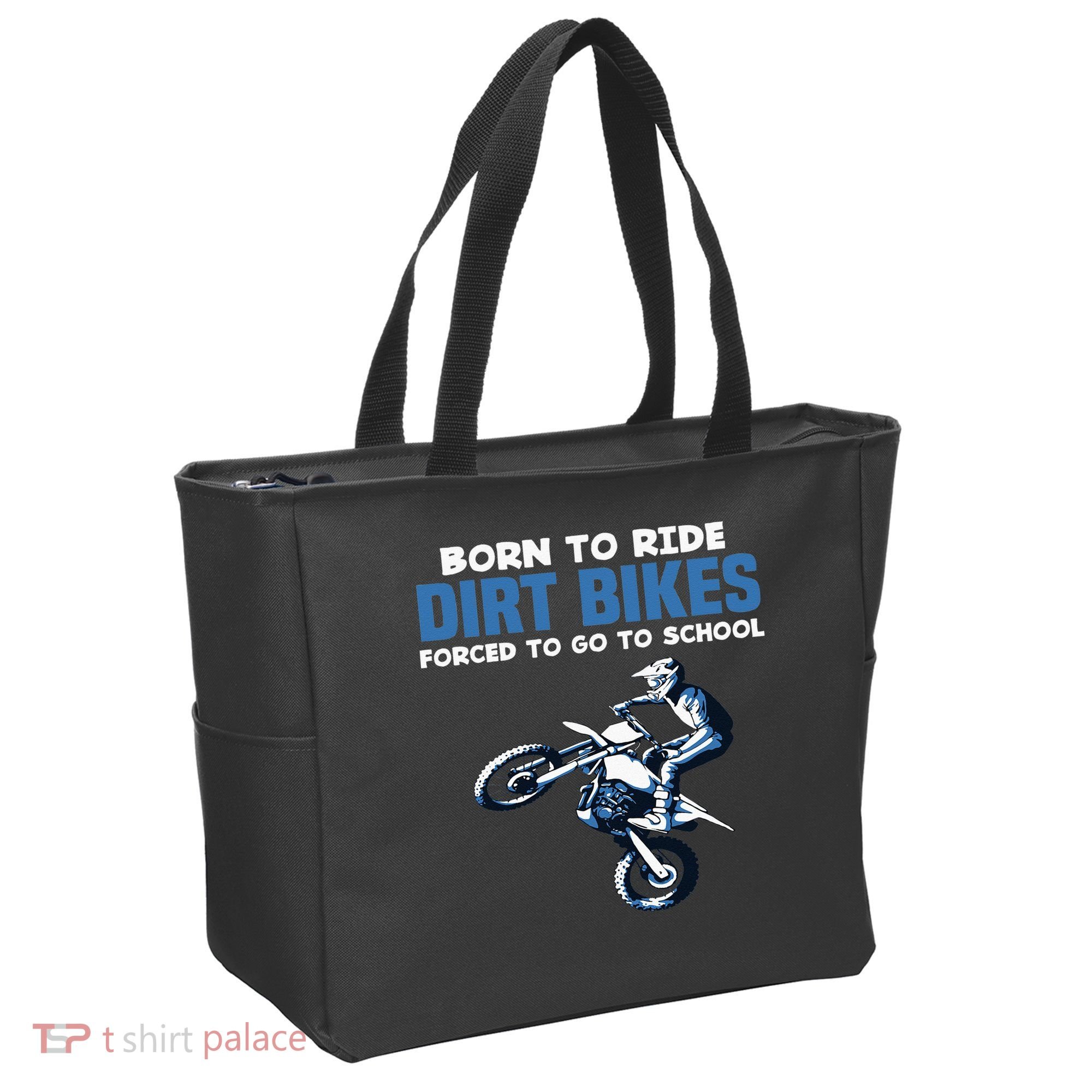 Born Ride Dirt Bikes Forced School Funny Motocross Boy Tote Bag