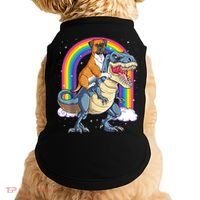 Boxer Riding Dinosaur T Rex Dog Lover Boys Kids Rainbow Doggie Tank thumb 0