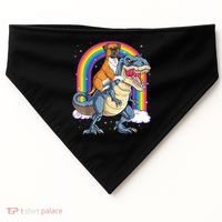 Boxer Riding Dinosaur T Rex Dog Lover Boys Kids Rainbow USA-Made Doggie Bandana thumb 0