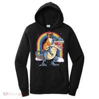Boxer Riding Dinosaur T Rex Dog Lover Boys Kids Rainbow Women's Hoodie thumb 0