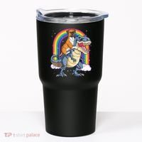 Boxer Riding Dinosaur T Rex Dog Lover Boys Kids Rainbow Tumbler thumb 0