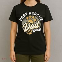 Best Rescue Dad Ever Animal Rescue Cat Dog Rescue T-Shirt thumb 4