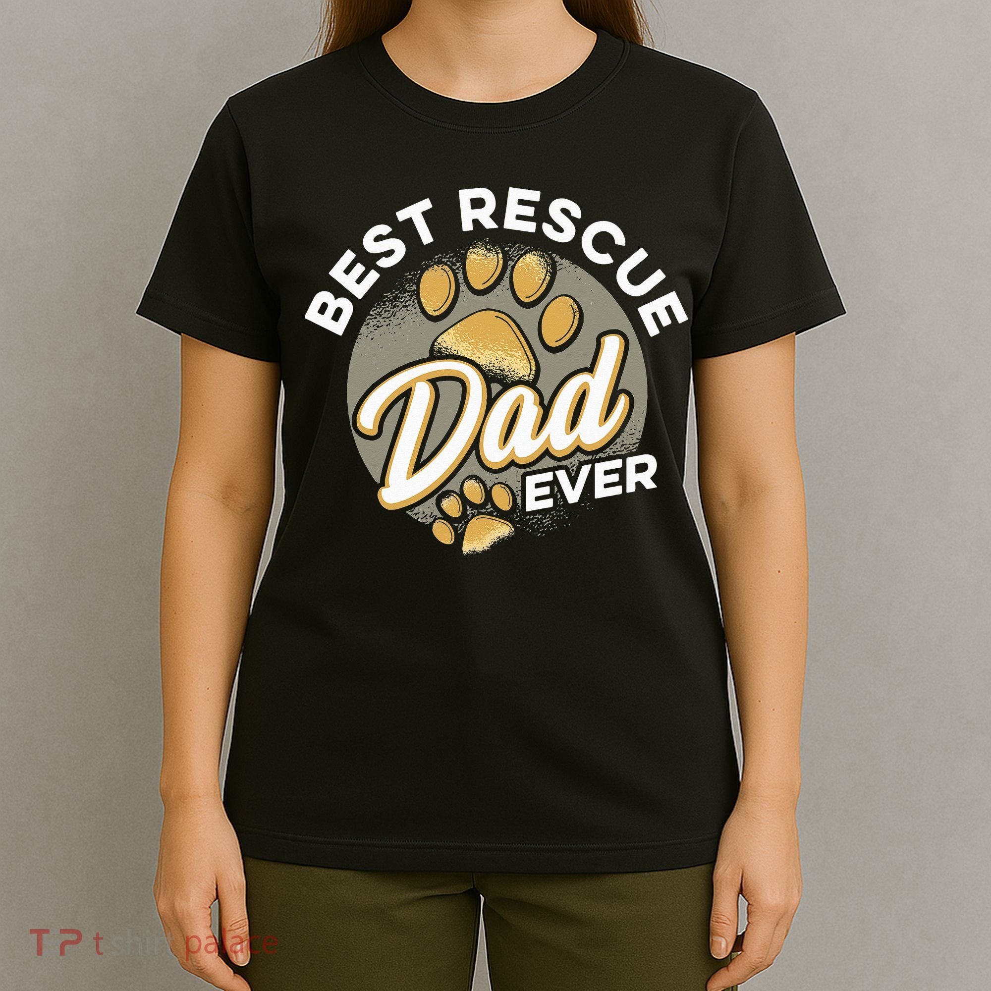 Best Rescue Dad Ever Animal Rescue Cat Dog Rescue T-Shirt