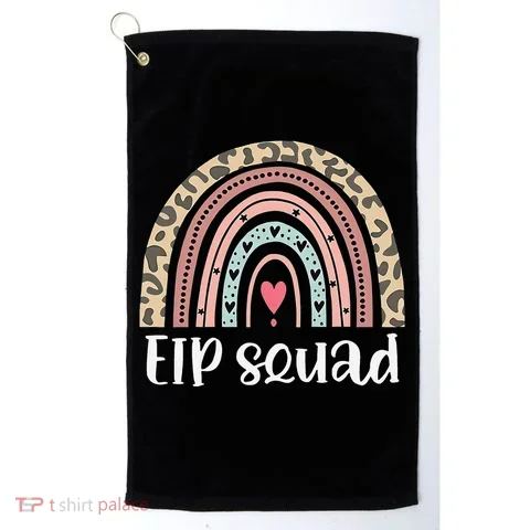 Boho Rainbow EIP Squad Early Intervention Program ECSE Team Golf Towel in the selected color