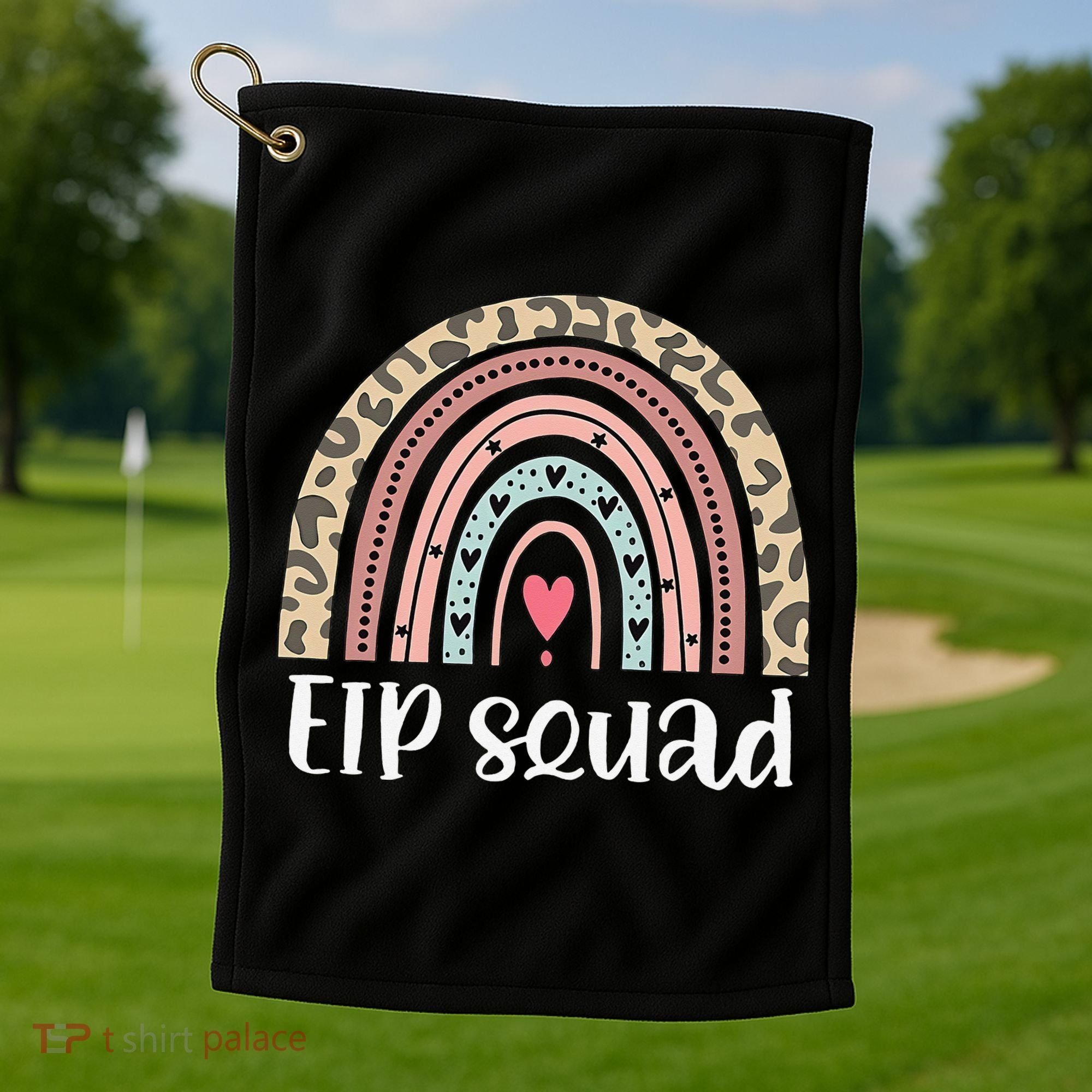 Boho Rainbow EIP Squad Early Intervention Program ECSE Team Golf Towel
