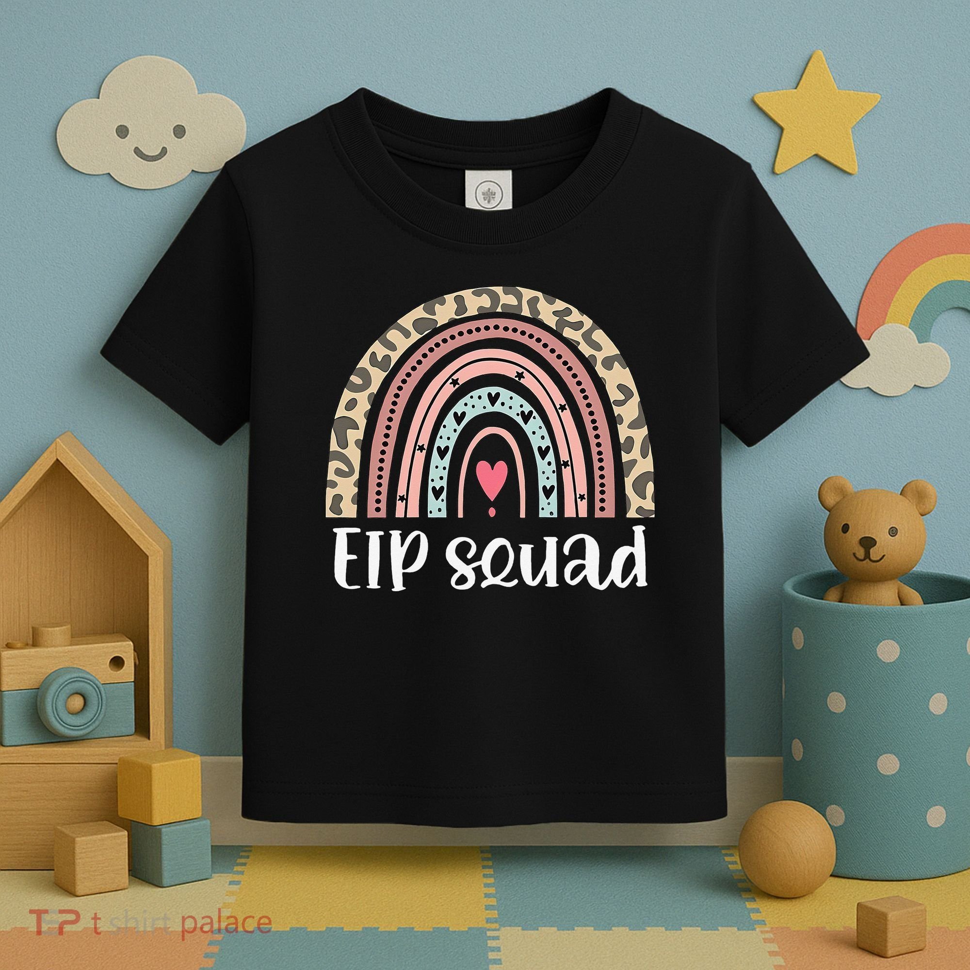 Boho Rainbow EIP Squad Early Intervention Program ECSE Team Toddler T-Shirt
