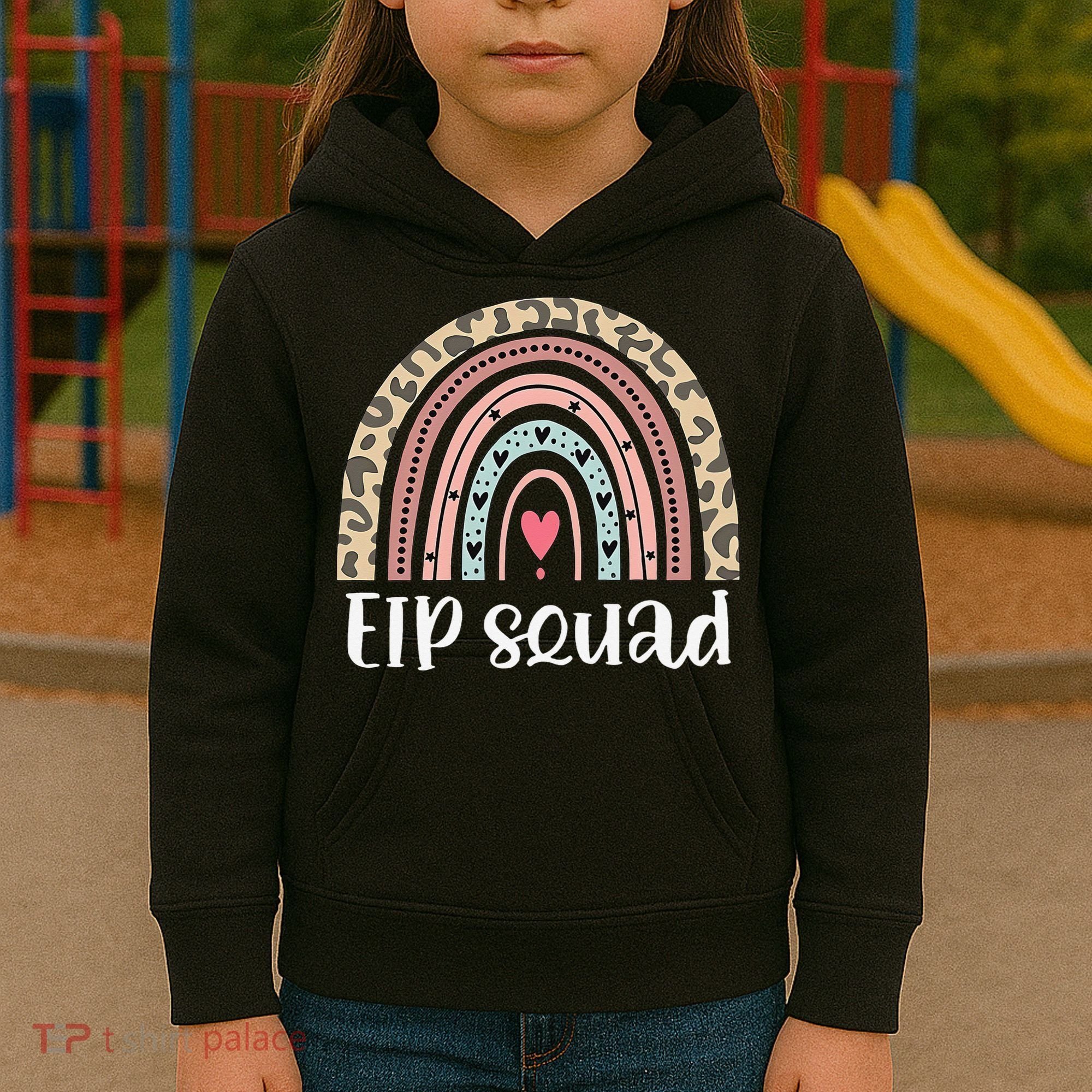 Boho Rainbow EIP Squad Early Intervention Program ECSE Team Kids Hoodie