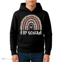 Boho Rainbow EIP Squad Early Intervention Program ECSE Team Kids Hoodie thumb 4
