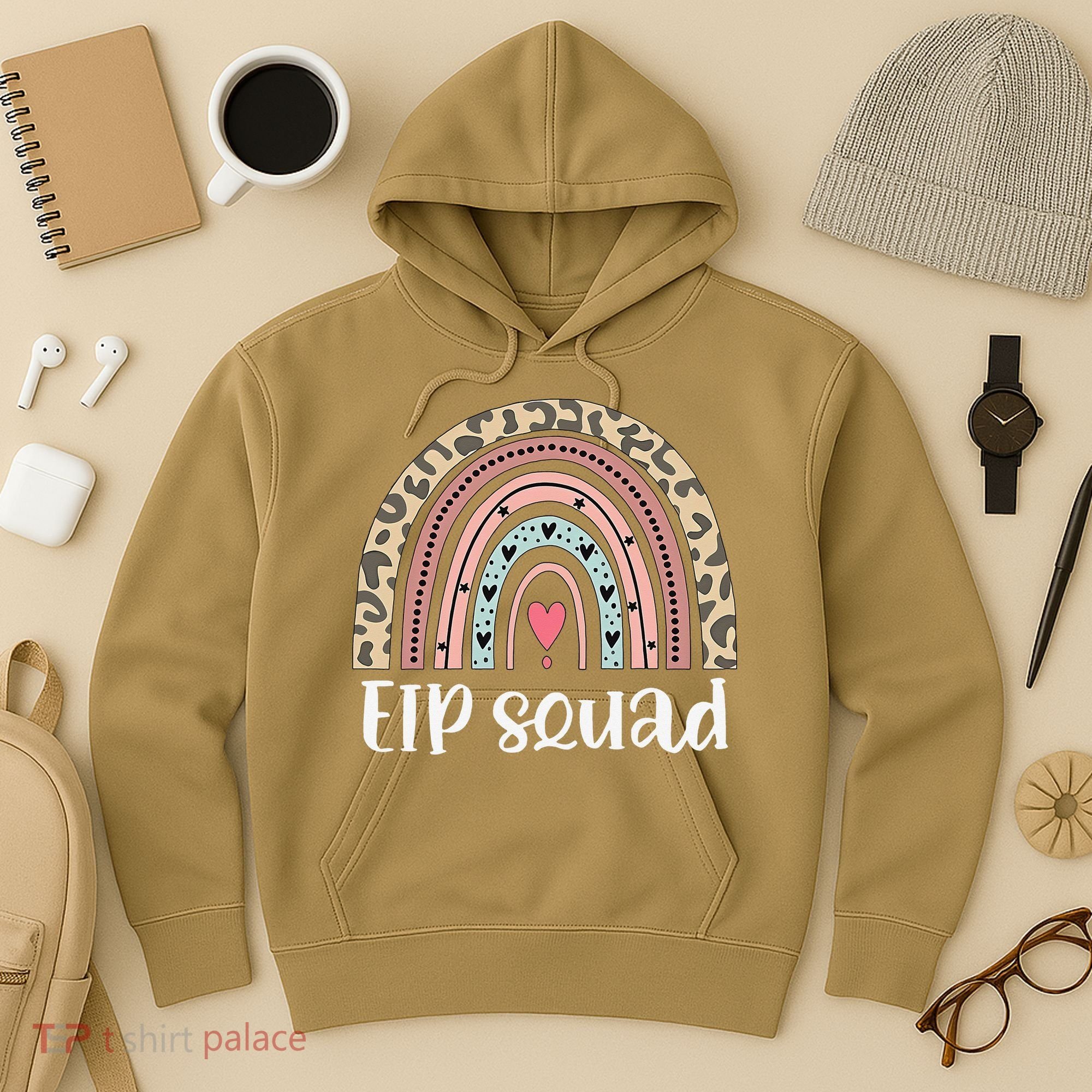 Boho Rainbow EIP Squad Early Intervention Program ECSE Team Hoodie
