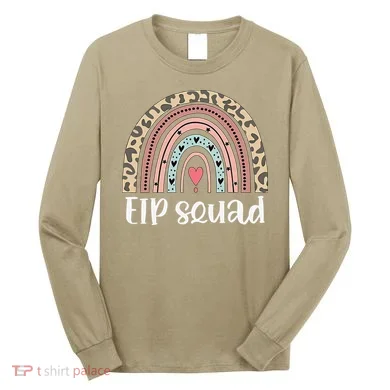 Boho Rainbow EIP Squad Early Intervention Program ECSE Team Long Sleeve Shirt