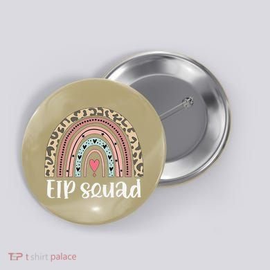 Boho Rainbow EIP Squad Early Intervention Program ECSE Team Button