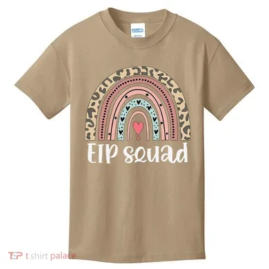 Boho Rainbow EIP Squad Early Intervention Program ECSE Team Kids T-Shirt