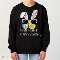 Bunny Rabbit Easter Egg Hunt Supervisor Funny Women's Sweatshirt thumb 0