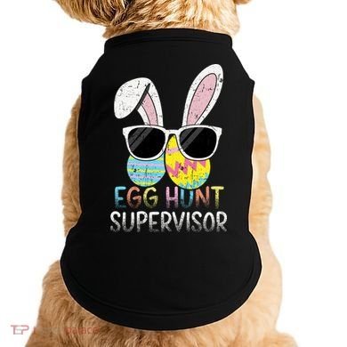 Bunny Rabbit Easter Egg Hunt Supervisor Funny Doggie Tank