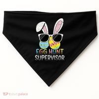 Bunny Rabbit Easter Egg Hunt Supervisor Funny USA-Made Doggie Bandana thumb 0