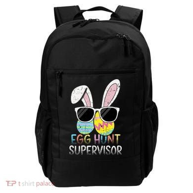 Bunny Rabbit Easter Egg Hunt Supervisor Funny Backpack