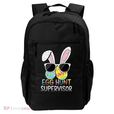 Bunny Rabbit Easter Egg Hunt Supervisor Funny Backpack