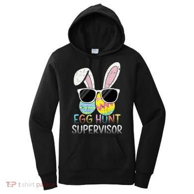 Bunny Rabbit Easter Egg Hunt Supervisor Funny Women's Hoodie