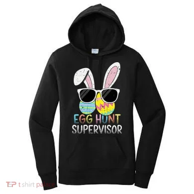 Bunny Rabbit Easter Egg Hunt Supervisor Funny Women's Hoodie