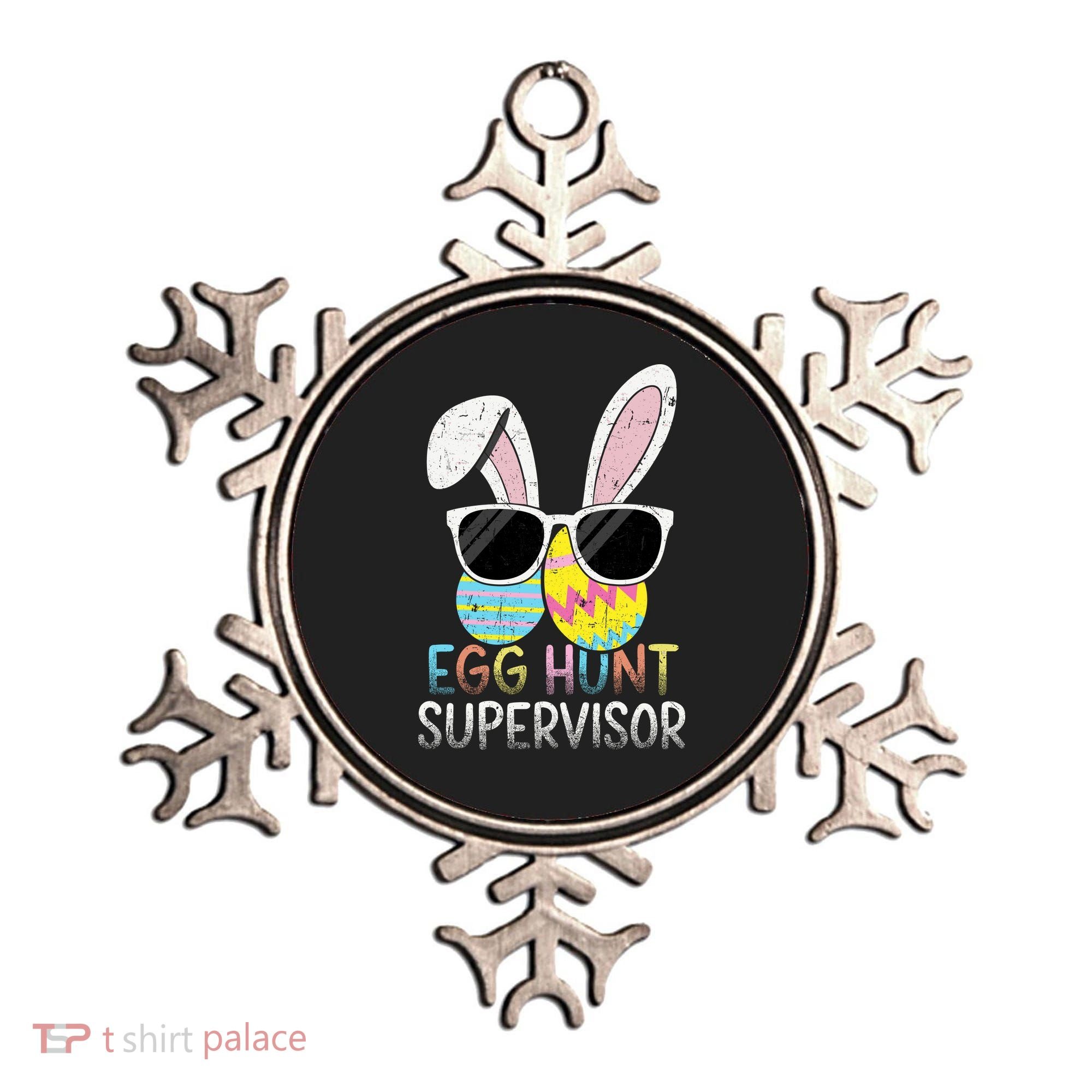 Bunny Rabbit Easter Egg Hunt Supervisor Funny Ornament