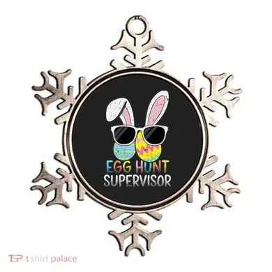 Bunny Rabbit Easter Egg Hunt Supervisor Funny Ornament
