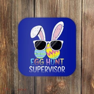 Bunny Rabbit Easter Egg Hunt Supervisor Funny Coaster