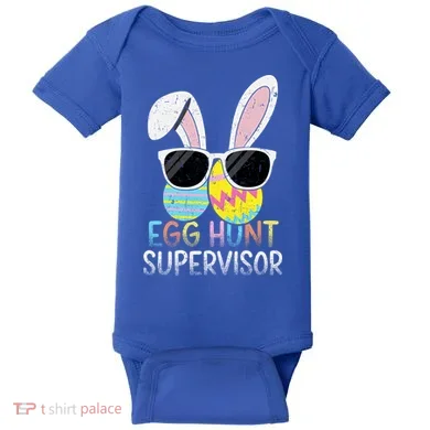 Bunny Rabbit Easter Egg Hunt Supervisor Funny Baby Bodysuit