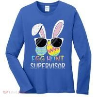 Bunny Rabbit Easter Egg Hunt Supervisor Funny Women's Long Sleeve Shirt thumb 0
